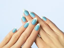 green French tip nails