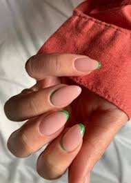 green French tip nails